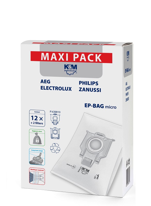 Maisi putekļu sūcējam ELECTROLUX-PHILIPS S-BAG KM-EP-BAG-MX (12 gab.)