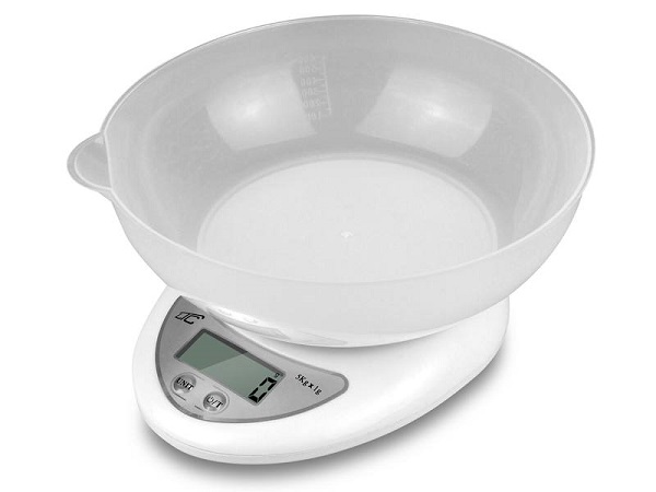 LXWG103 LTC kitchen scale with a bowl, white