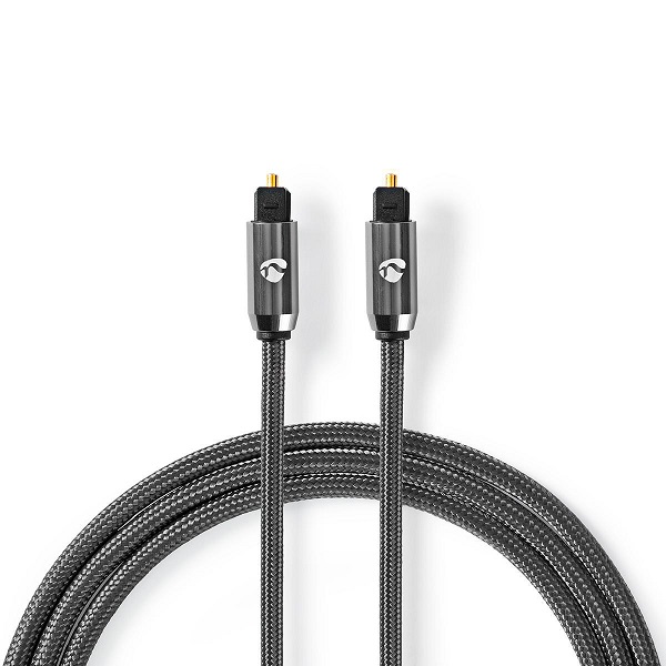 CATB25000GY50 Optical Audio Cable TosLink Male | TosLink Male | 5.00 m | Round | Cotton | Metal Grey