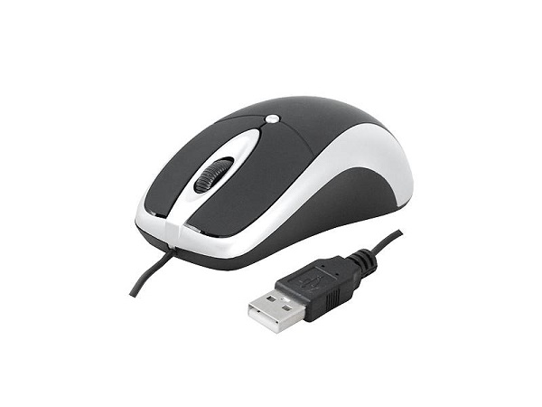 LXM202 LTC USB wired optical mouse, black and silver