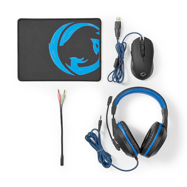 GCK31100BK Gaming Combo Kit  3-in-1 | Headset, Mouse and Mouse Pad | Black / Blue