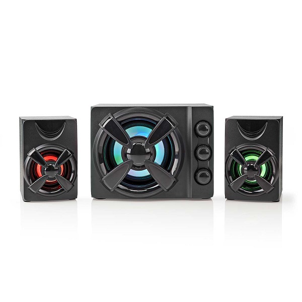 GSPR31021BK Gaming Speaker  Speaker channels: 2.1 | USB Powered | 3.5 mm Male | 33 W | LED | Volume control