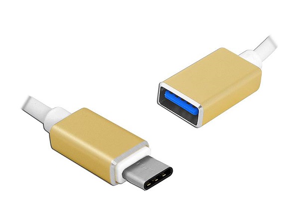 LX8455 USB - USB type C data transmission and charging cable 0.2 m. , gold